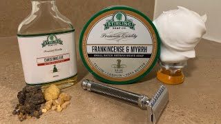 An in-depth review of Stirling’s “Frankincense and Myrrh” soap | Muhle R41 razor