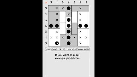 Grey is Odd - Today grids. Solution level 4 7X7 dated 05-29-2024 #logicpuzzles #logicgames  #games