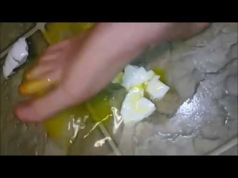 Barefoot egg crushing
