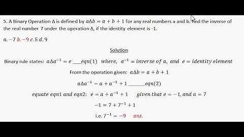 Binary operation: Finding the Inverse of an element