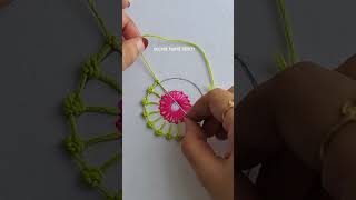 how to easy circle embroidery work border #handembroidery #shortsfeed #trendingshorts