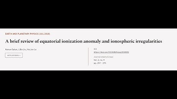 A brief review of equatorial ionization anomaly and ionospheric irregularities | RTCL.TV