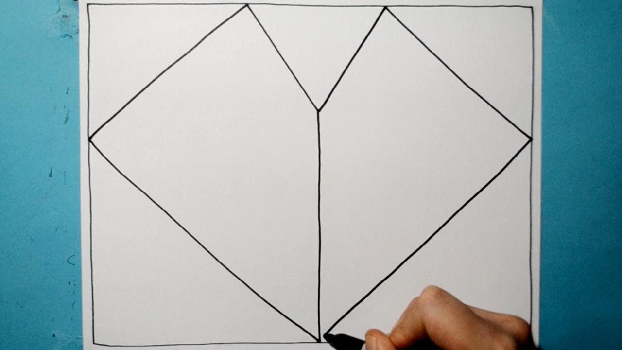 3D Geometric Heart Pattern / Line Illusion Drawing / Daily Art Therapy / Day 0137