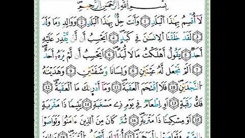 سورة البلد من مصحف التجويد - توفيق النوري -