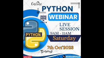Python Webinar | Live Industry Based Training | Python Advanced Training Coding with Python #python