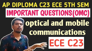 Optical & Mobile Communications| ap diploma C23 5th sem ece important questions| OFC|