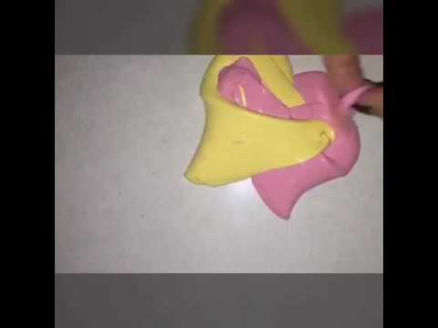 Perpaduan slime warna pink dan kuning YouTube