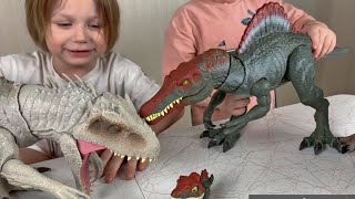 Распаковка динозавра Спинозавра Юрксикй период Mattel Jurassic World Ник Тим Йорк Рукозавр Митя