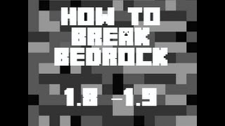 How to break bedrock Minecraft 1.8-1.9 Tutorial