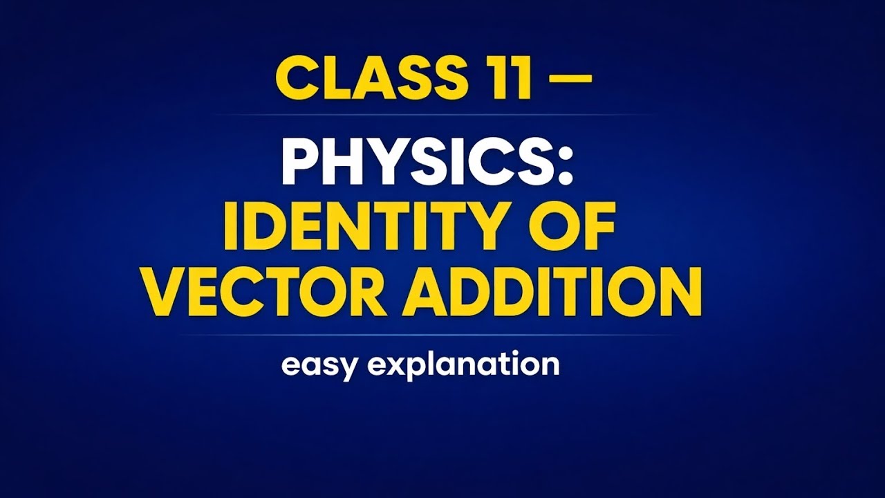 Identity of Vector Addition – Class 11 Physics | Easy & Clear ...
