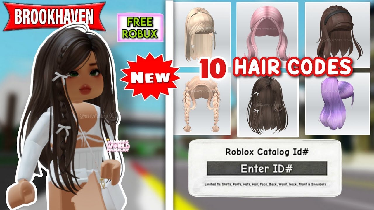 HOW TO ADD ID HAIR CODES + 10 HAIR ID CODES FOR BROOKHAVEN 🏡RP ROBLOX 🤩✨️  