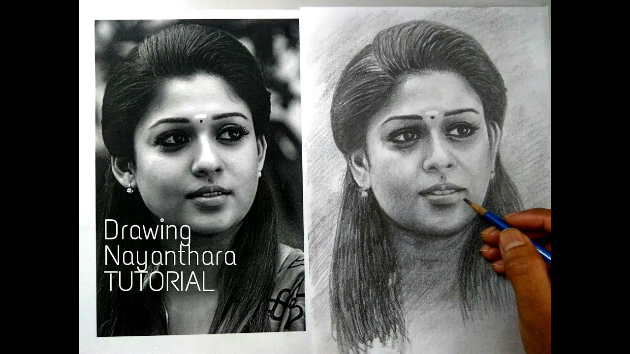 Nayanthara pencil sketch