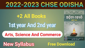 2022-2023 CHSE ODISHA +2 1st year and 2nd year All books and Free Download syllabus !!