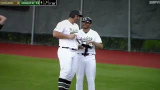 Wright State's Zane Harris hits 3 run single vs. Oakland in Horizon tourney, 5/27/22
