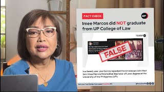 Sen. Imee Marcos  DID NOT finish her law degree at the University of the Philippines Guide