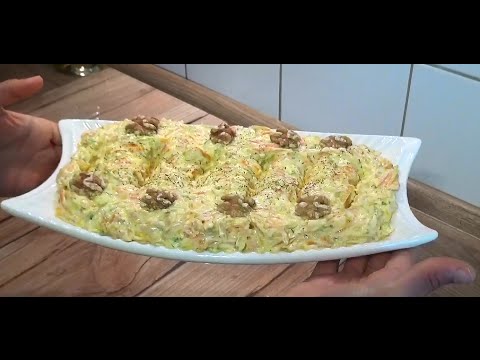 Yogurtlu kabakli havuclu salata(meze) - YouTube