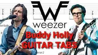 Weezer - Buddy Holly | Rhythm & Lead GUITAR TABS | Cover | Tutorial | Lesson