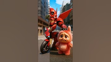 😨An evil robot scared poor Labubu 🙀→😍