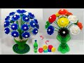 2 best plastic bottle caps flower vase craftdiybottle ke dhakkan ka guldasta banane ka tarika