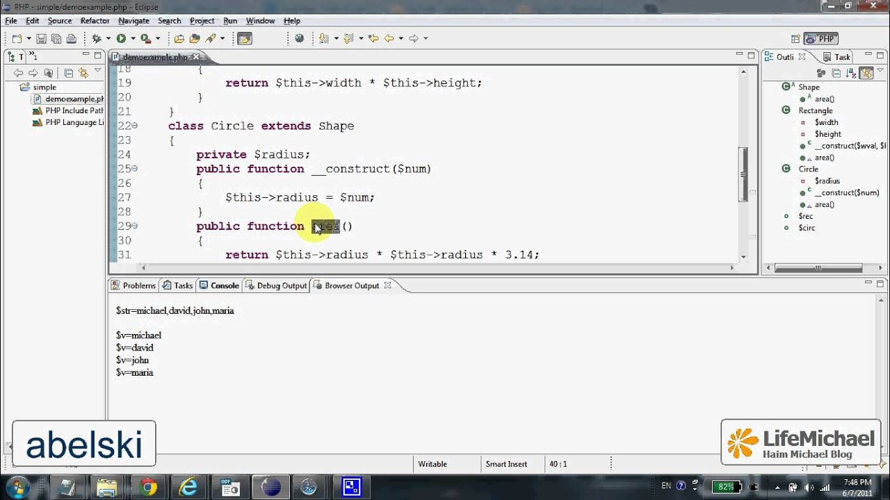 Simple Demo for Abstract Class in PHP - YouTube