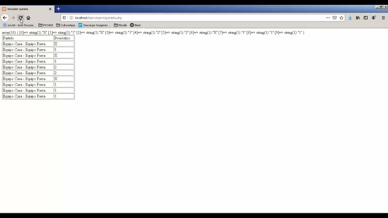 Tablas HTML y arrays PHP. Ejemplo Simulador de quiniela I YouTube