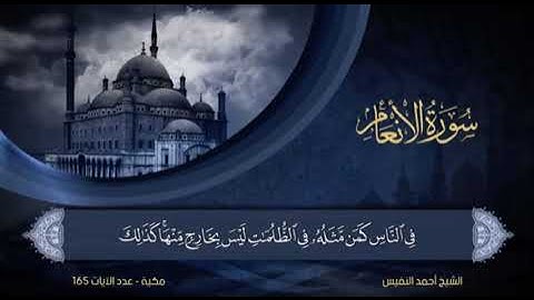 سورة الانعام من 119 إلى 124 بصوت احمد النفيس