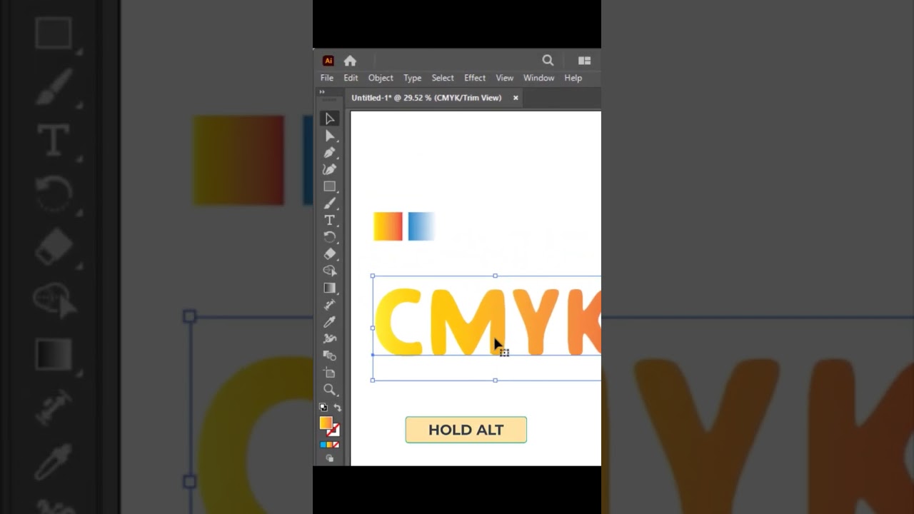 Adobe Illustrator Gradient Color Apply Trick on the Text #tutorial