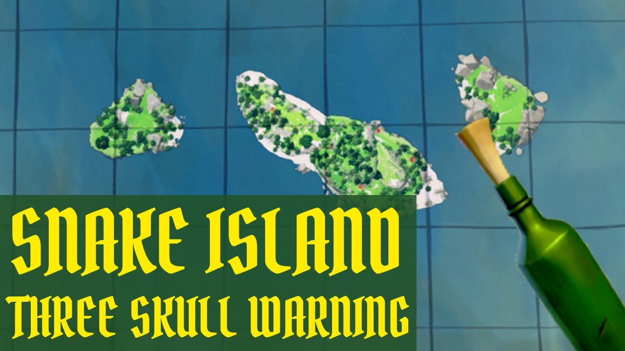 Snake island three skull warning Sea of Thieves YouTube