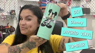 DIY Disney layered vinyl tumbler w\/ Cricut