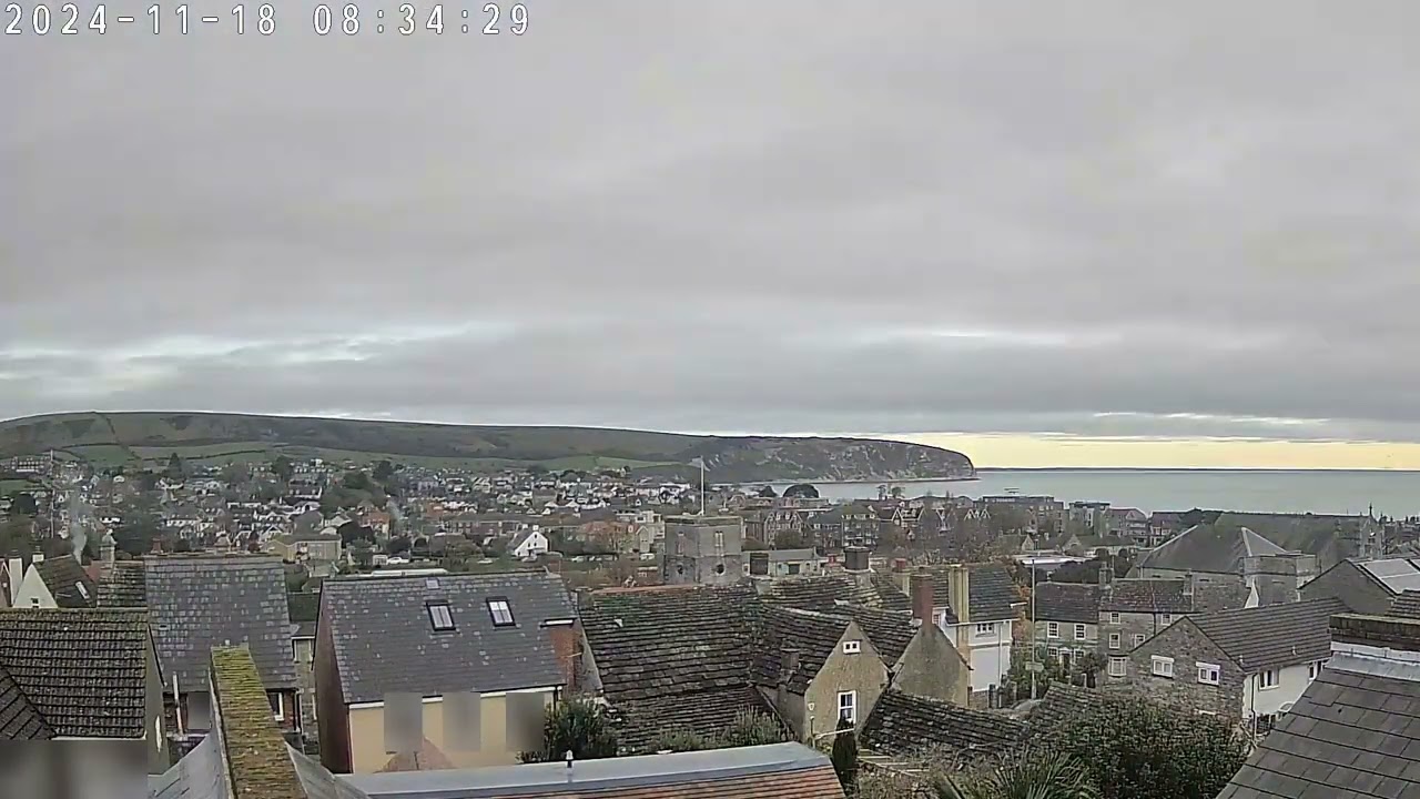 18th November 2024 -  Cloudy and wet day -  Swanage Dorset Webcam Timelapse
