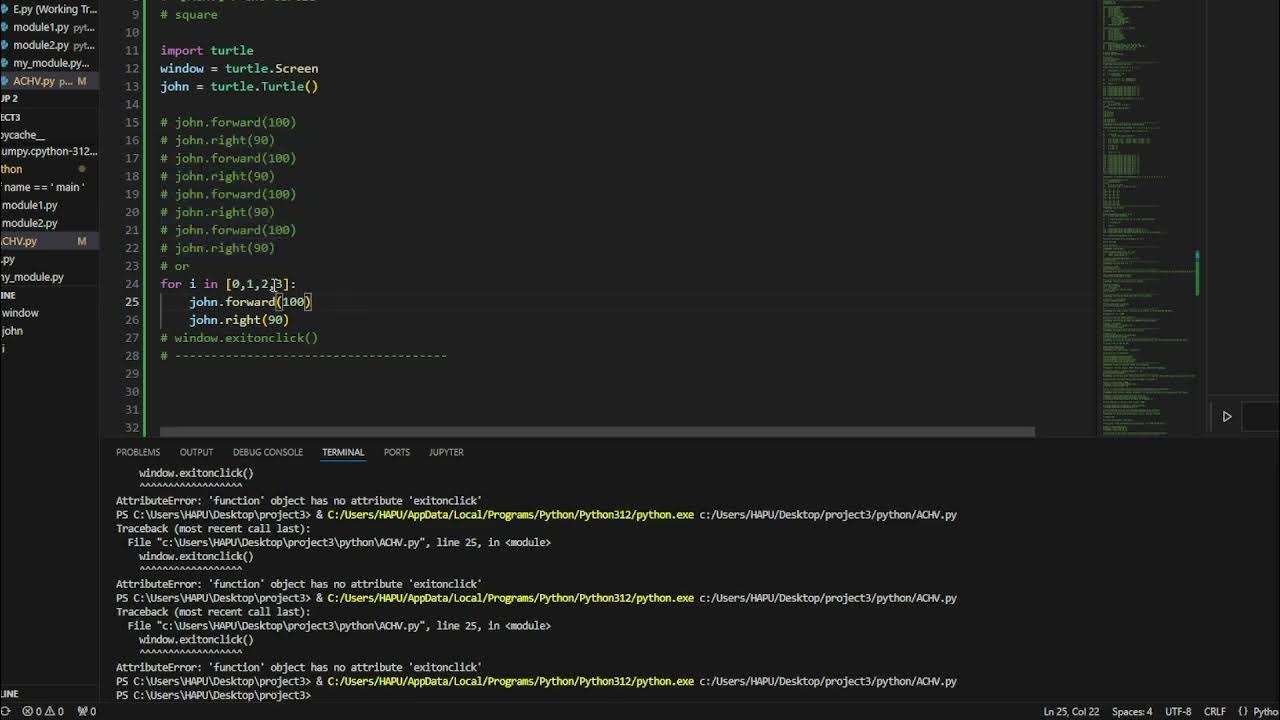[python[ the turtle, EP1 the square | #python #turtle #codes - YouTube