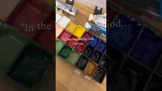Setting up gouache palette and reflecting on God’s creativity #christianart #genesis #godart #jesus