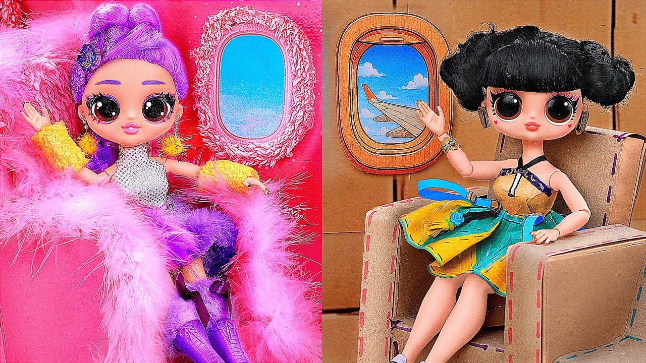 DIY段ボール&ふわふわ変身:飛行機のK-POPデーモンハンター！L.O.L.ドールのためのクラフト10