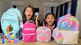 Back to School what's in my backpack challenge with Deema and Sally