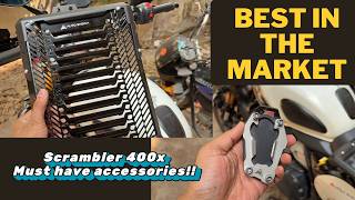 SCRAMBLER 400x accessories - @autoengina radiator guard and side stand shoe | Easy installation
