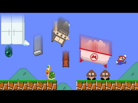 Every time Mario jumps, an object will appear from nowhere