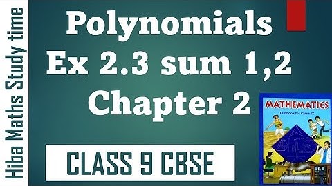 Cbse 9th maths chapter 2 polynomials exercise 2.3 question 1,2 Cbse maths solutions in Tamil