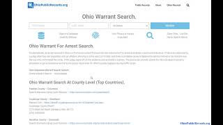 Ohio Warrant Search Online. Wealth
