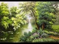 cách chấm lá cây cơ bản của tranh phong cảnh sơn dầu và acrylic