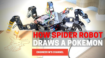 Spider Robot draws a Pikachu - Hexapod Robot with Raspberry Pi and Python