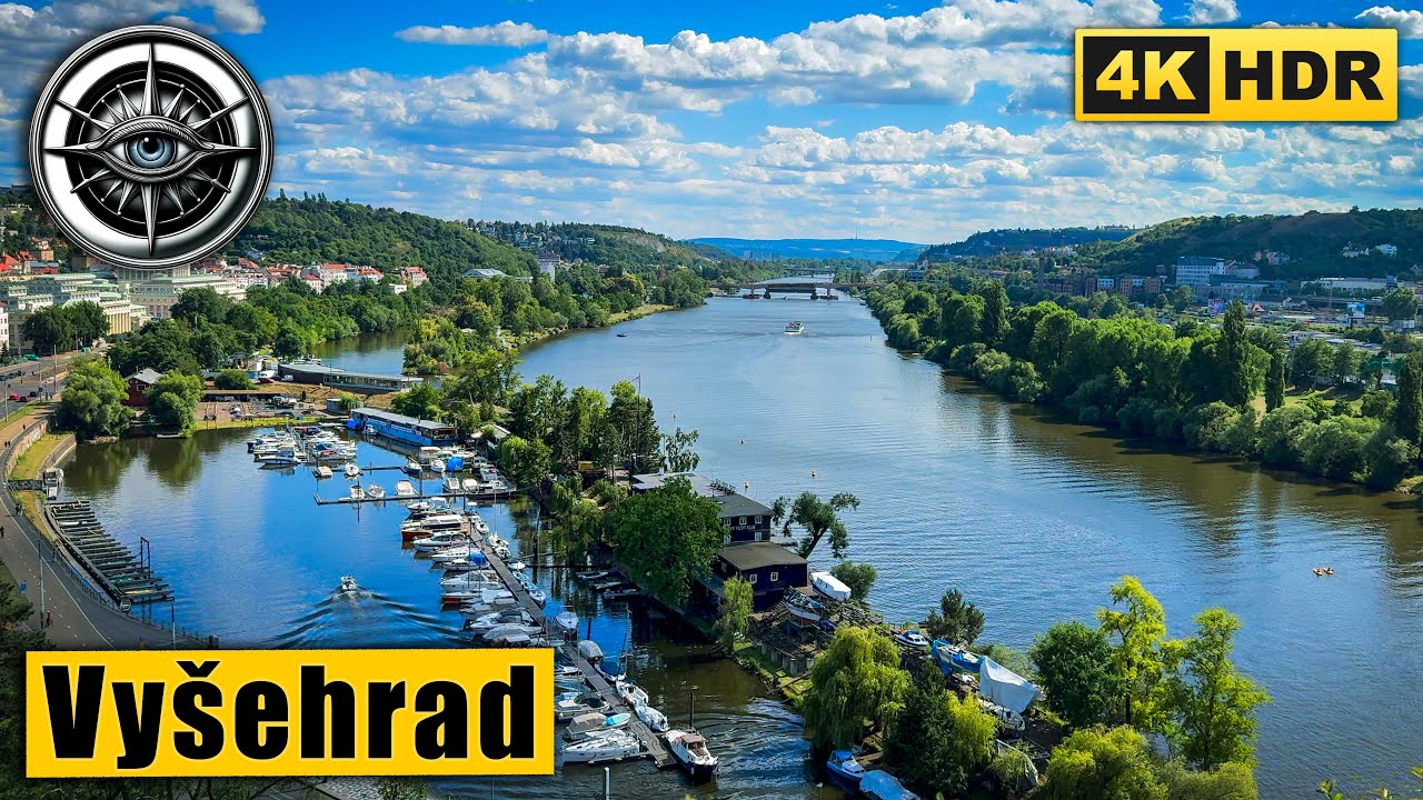 Vyšehrad Summer Walk in Prague | 33°C Heat | Relaxing 4K HDR Tour 🇨🇿