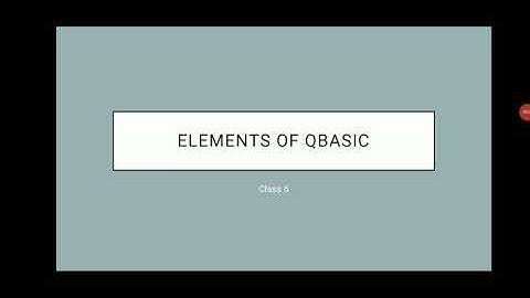 Elements of Qbasic