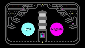 Block Pushing 4 - Cyan vs Magenta - Algodoo Marble Race