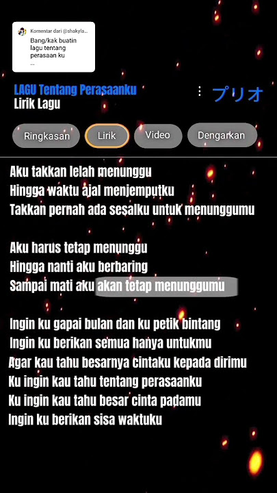 LIRIK LAGU TENTANG PERASAANKU ๐๐ #tentangperasaanku #liriklagu #lirikgoogle #fypใท #lirik #persaanku