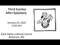 Third Sunday After Epiphany - January 23, 2022