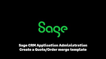 Sage CRM: Create a Quote/Order Template