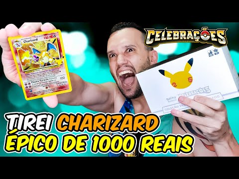 TIREI CHARIZARD RARÍSSIMO CARTA MAIS CARA DE POKÉMON CELEBRAÇÕES