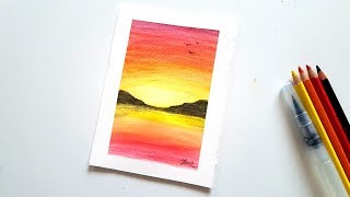 Easy watercolor sunset tutorial for beginners step by using pencils
mondeluz. supplies used: mondeluz 12 set https://am...