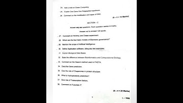 S6 General Informatics, Bioinformatics & Molecular Biology Previous Yr Ques Paper|Kerala University