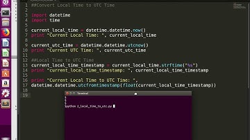 Python Convert Current Local Time to UTC Time